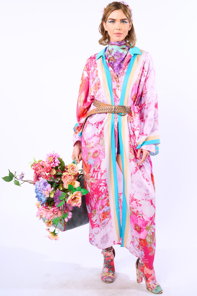 Pretty In The Pink Maxi Kimono / Topper