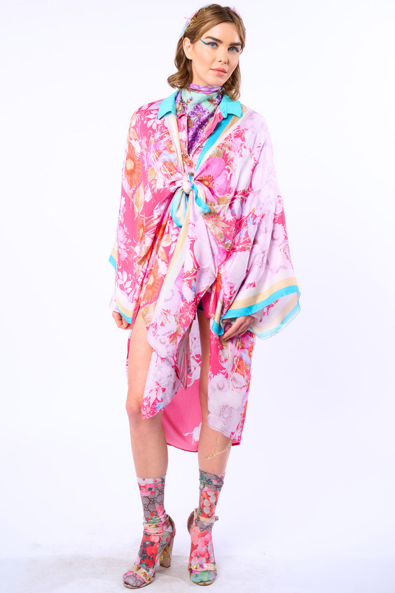 Pretty In The Pink Maxi Kimono / Topper