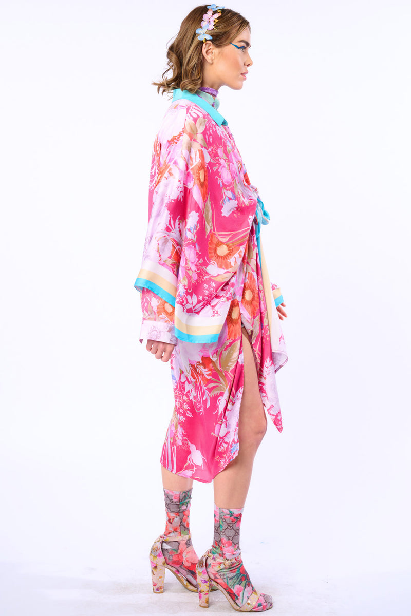 Pretty In The Pink Maxi Kimono / Topper