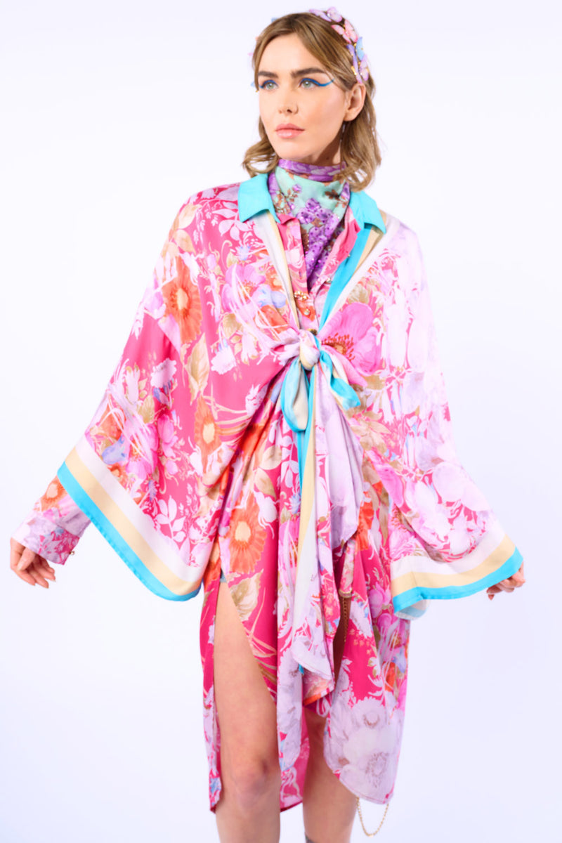 Pretty In The Pink Maxi Kimono / Topper