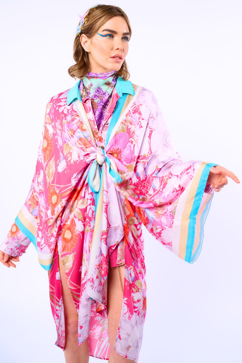 Pretty In The Pink Maxi Kimono / Topper