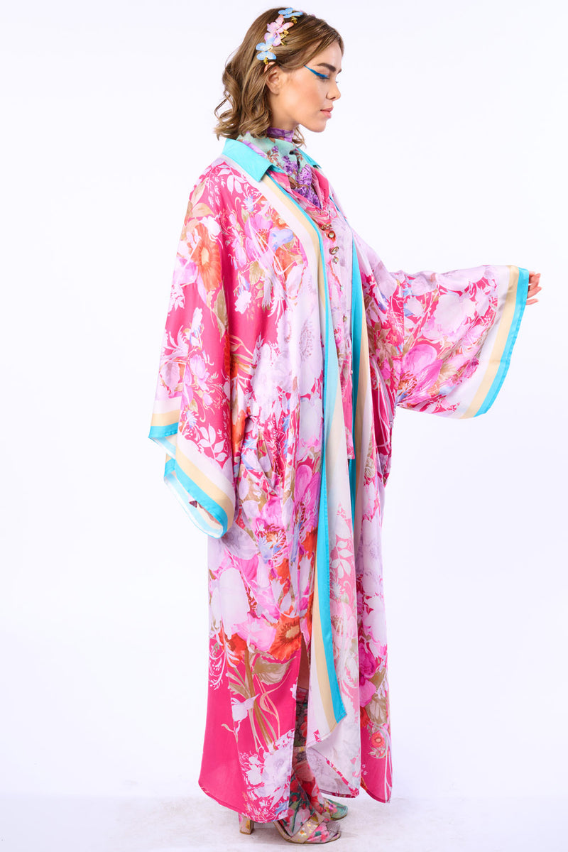 Pretty In The Pink Maxi Kimono / Topper