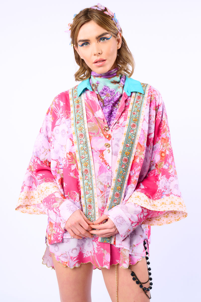 Pretty In The Pink Short Kimono / Topper