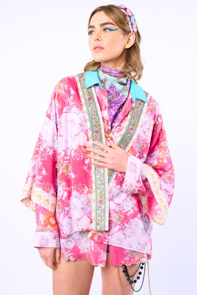 Pretty In The Pink Short Kimono / Topper