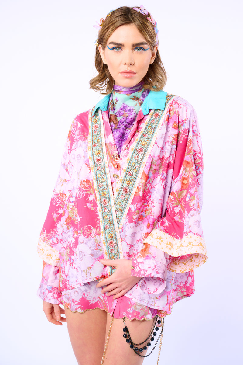 Pretty In The Pink Short Kimono / Topper