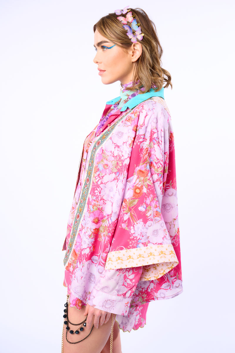 Pretty In The Pink Short Kimono / Topper