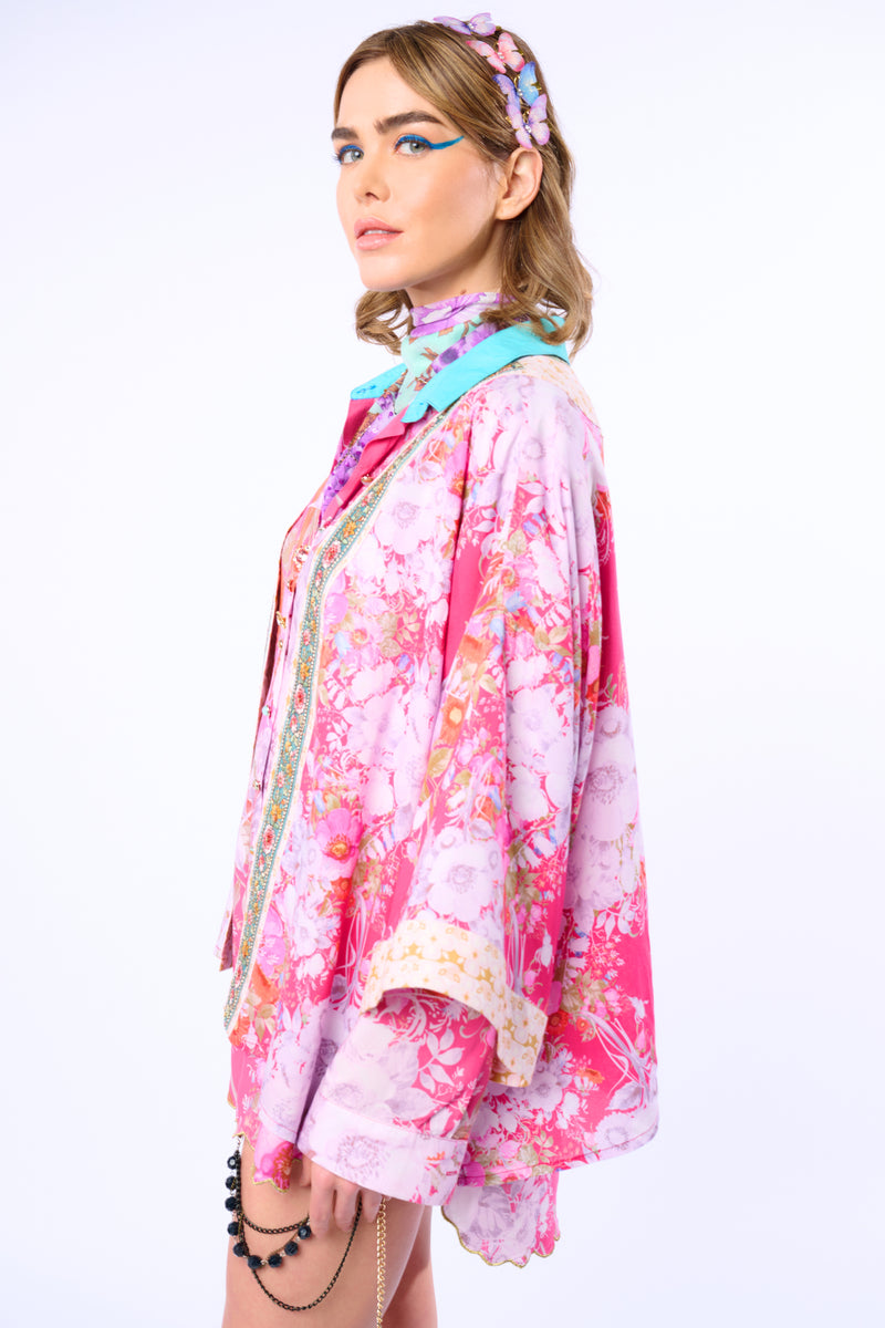 Pretty In The Pink Short Kimono / Topper