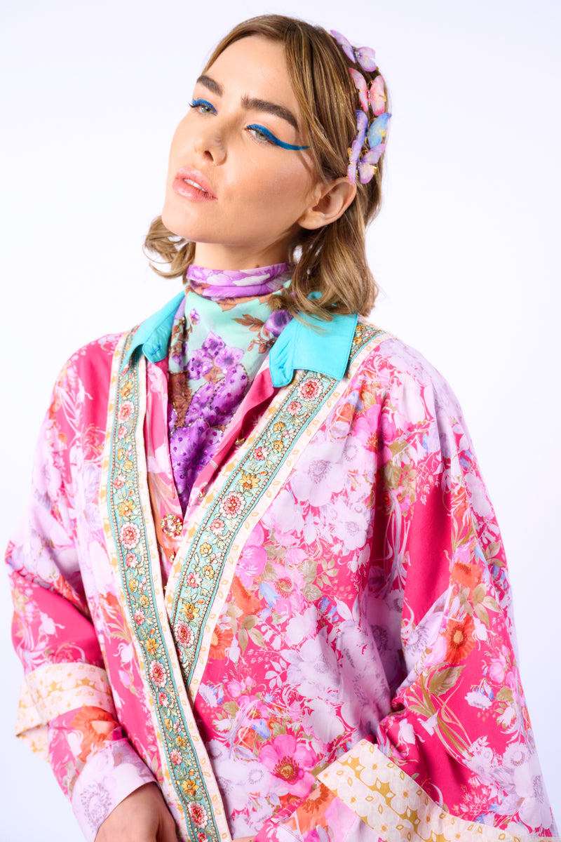 Pretty In The Pink Short Kimono / Topper