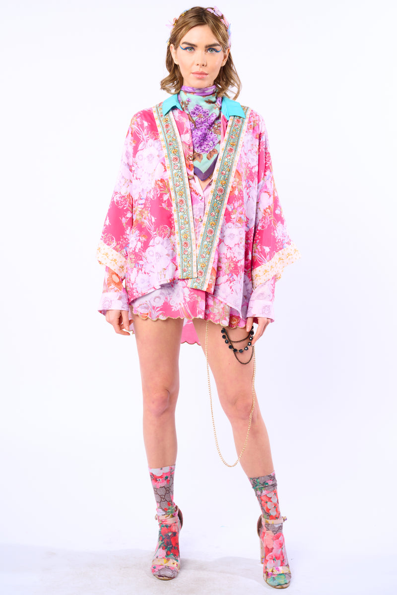 Pretty In The Pink Short Kimono / Topper