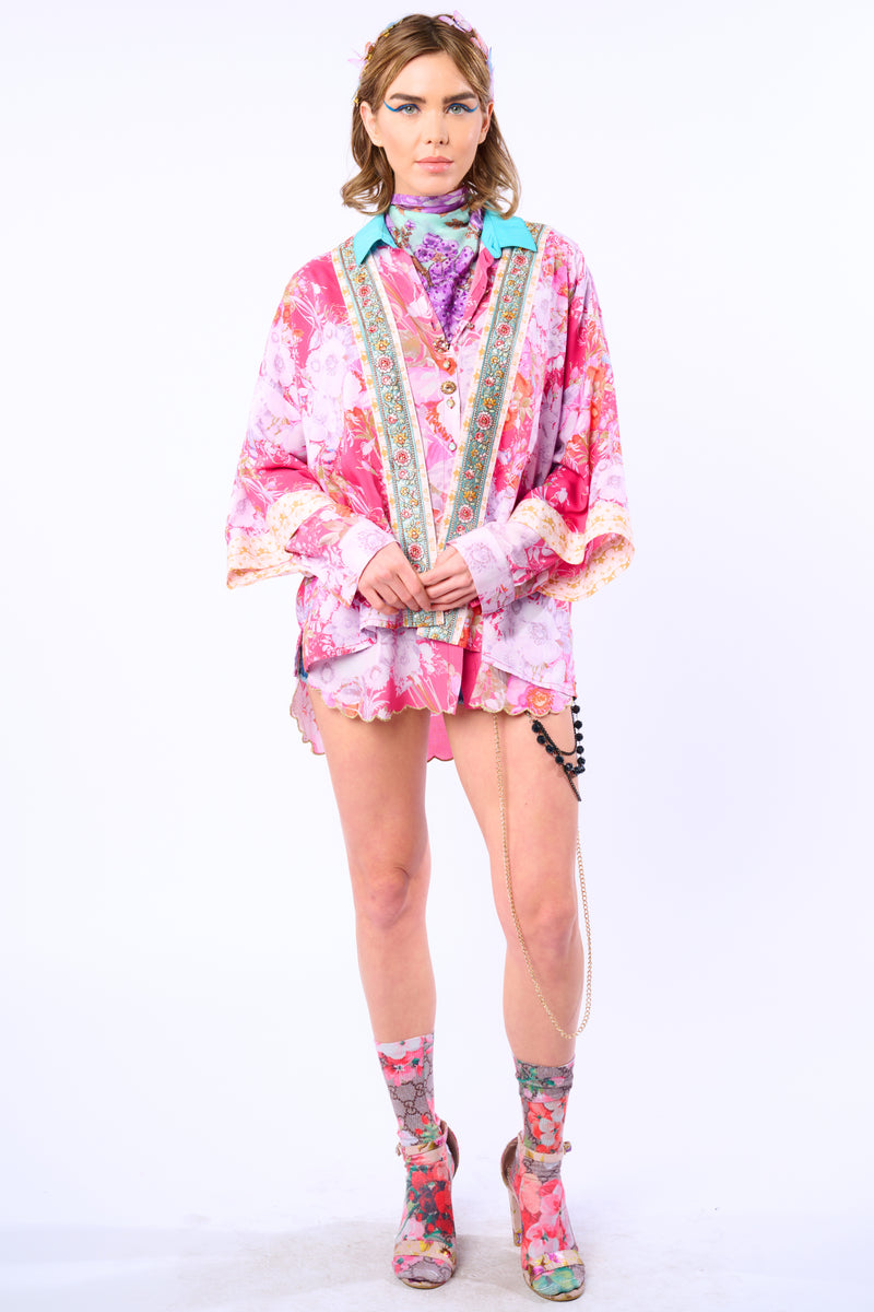 Pretty In The Pink Short Kimono / Topper