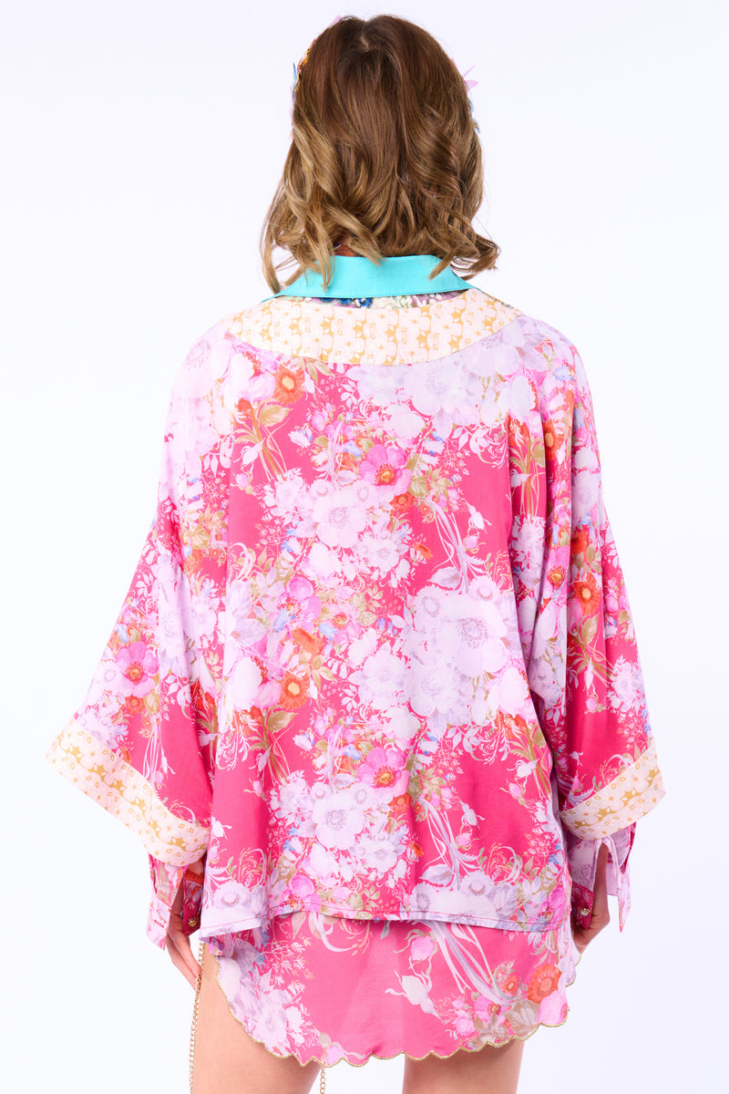 Pretty In The Pink Short Kimono / Topper