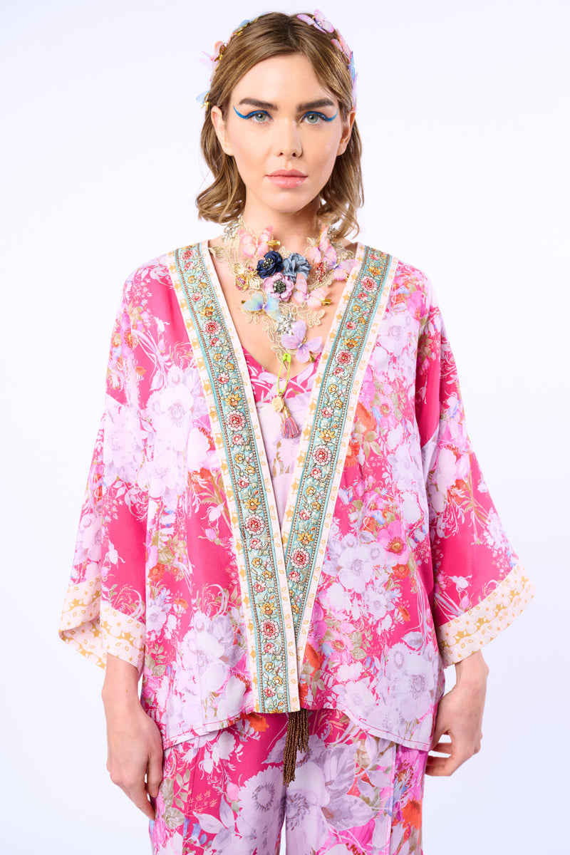 Pretty In The Pink Short Kimono / Topper