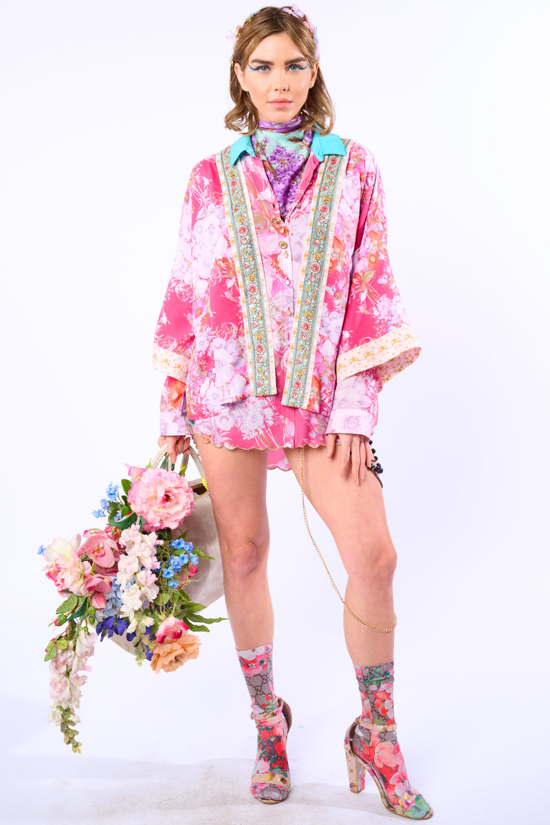 Pretty In The Pink Short Kimono / Topper