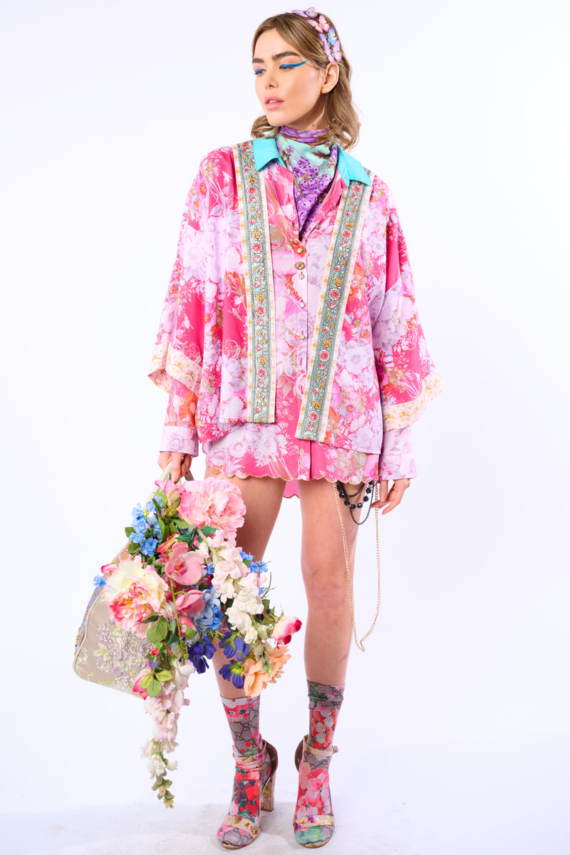 Pretty In The Pink Short Kimono / Topper