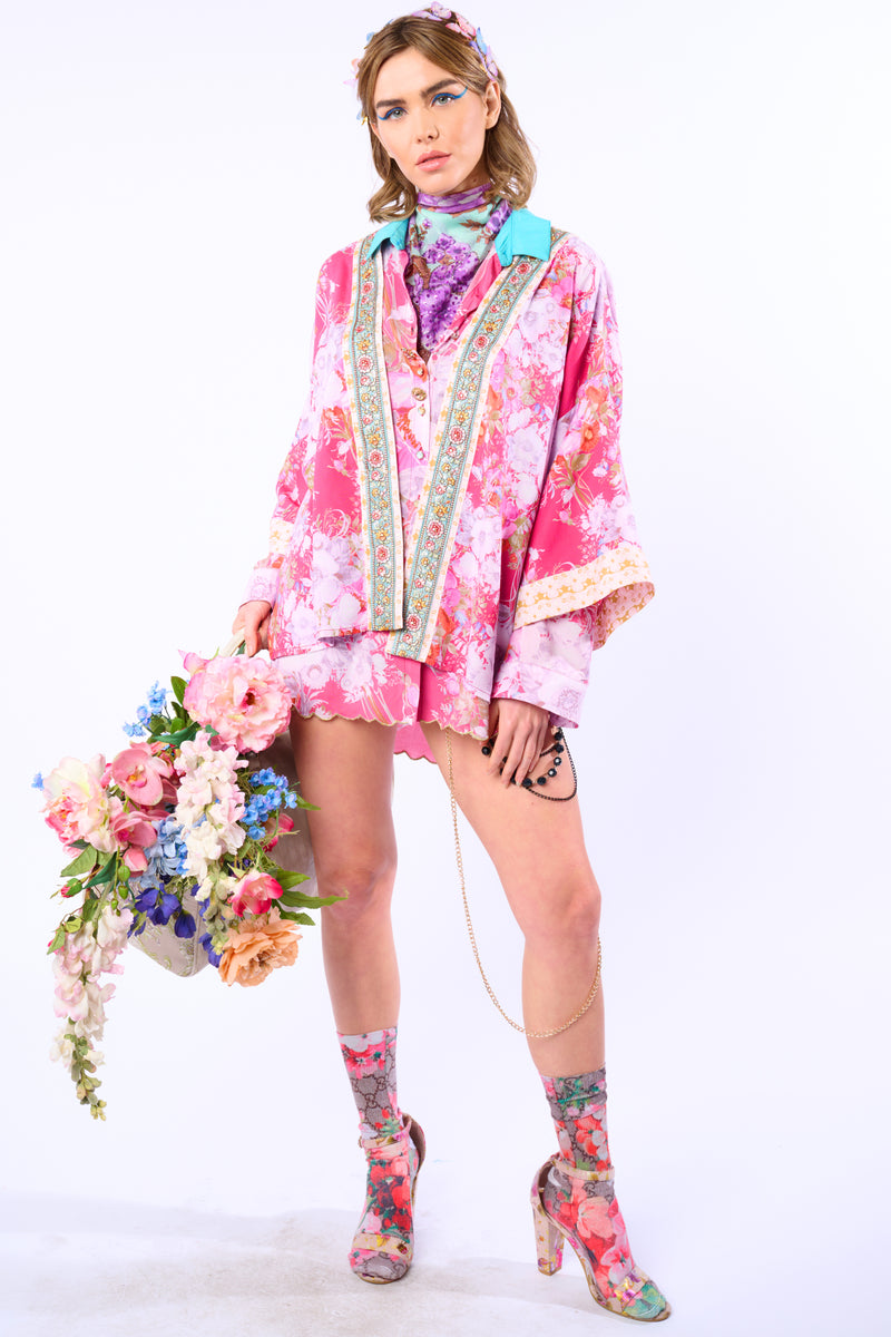 Pretty In The Pink Short Kimono / Topper