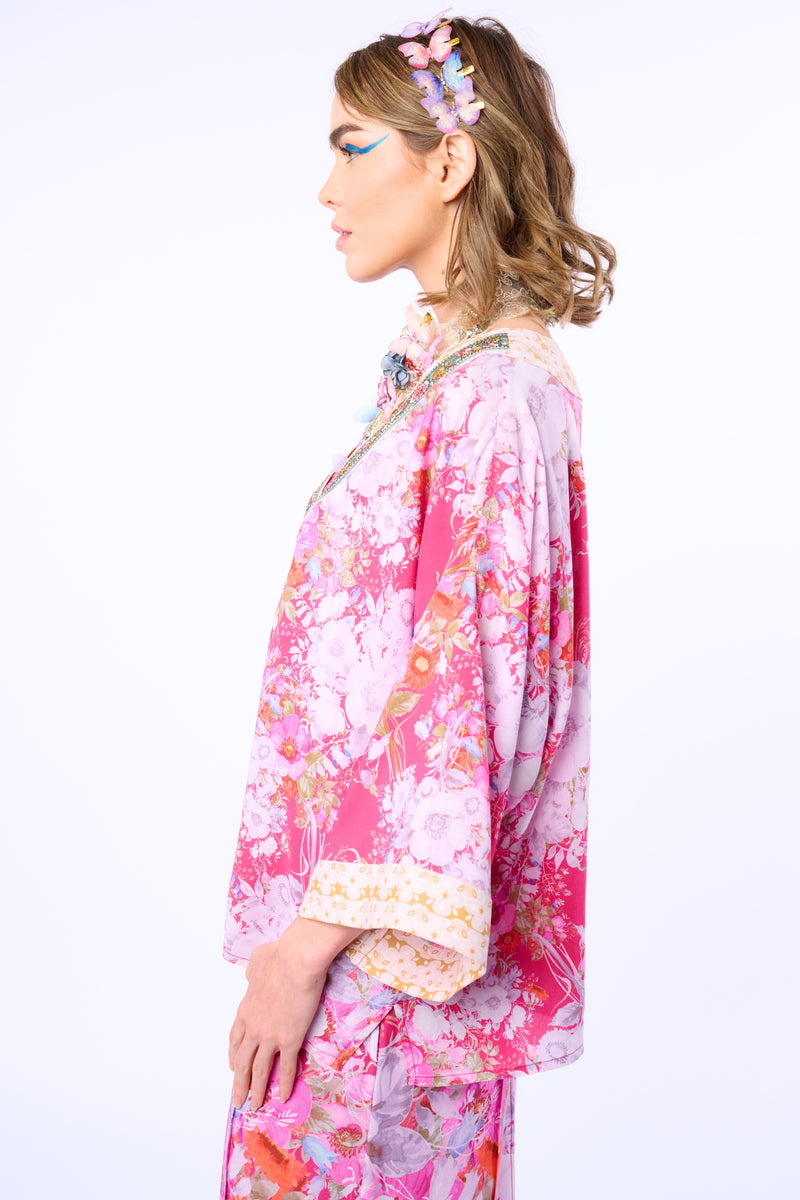 Pretty In The Pink Short Kimono / Topper