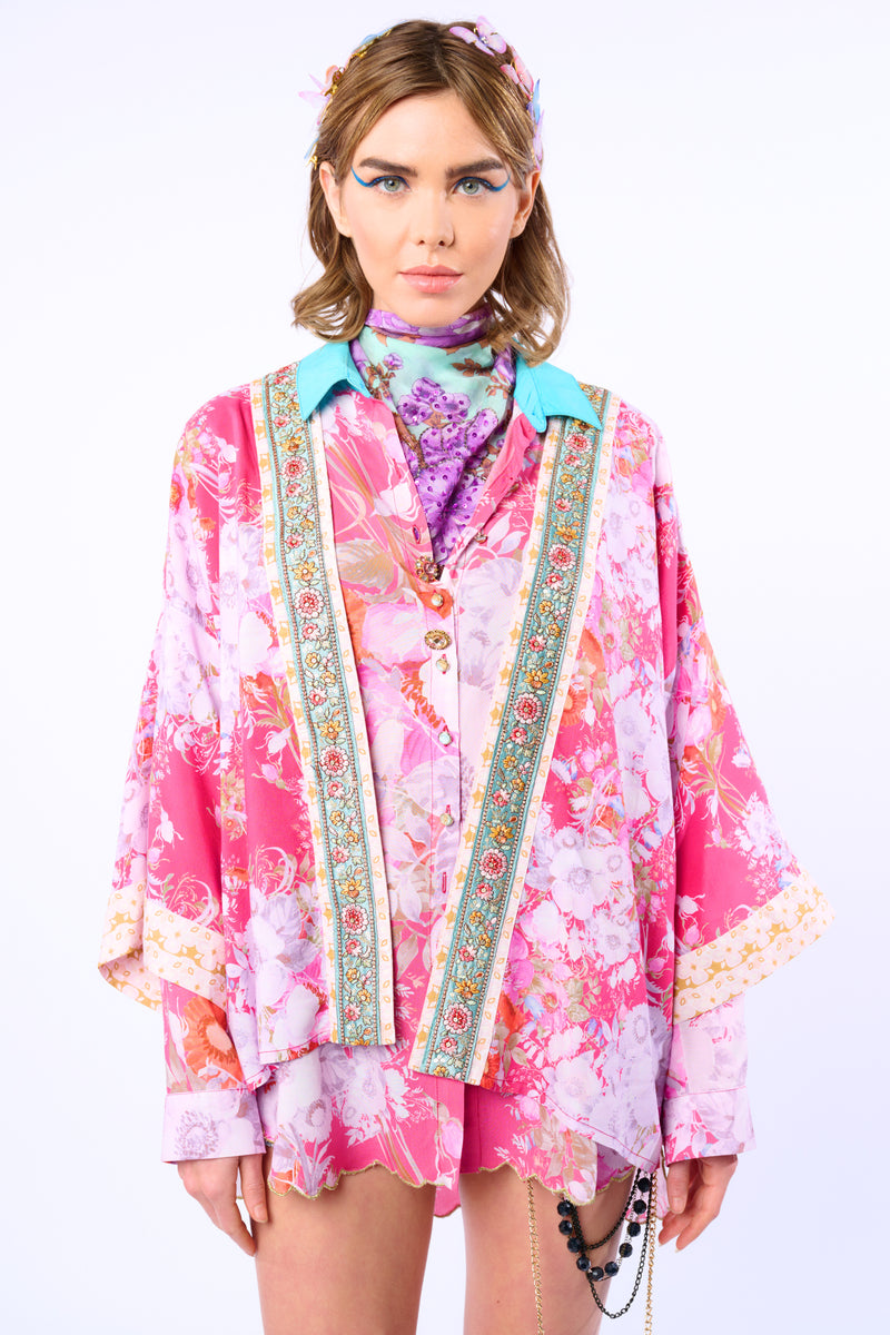 Pretty In The Pink Short Kimono / Topper