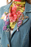 Alaia Stripe Embellished Denim Blazer