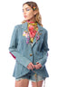 Alaia Stripe Embellished Denim Blazer