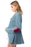 Alaia Stripe Embellished Denim Blazer