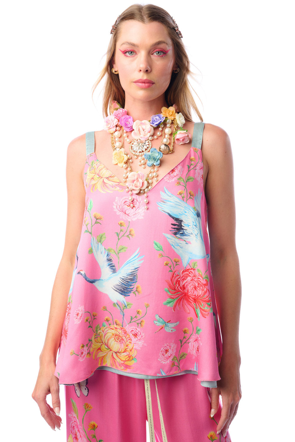 The Legend Of The Crane Reversible Cami in Rose
