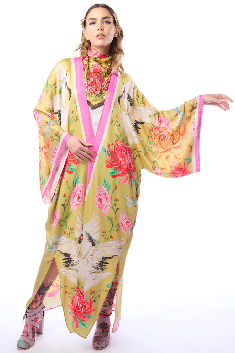 The Legend Of The Crane Maxi Kimono-III