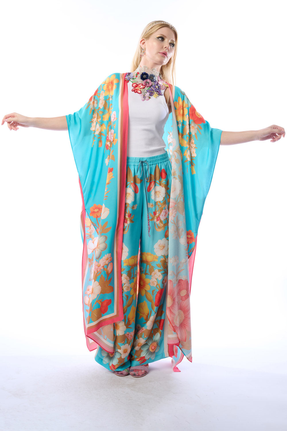 Floral Garden Maxi Kimono