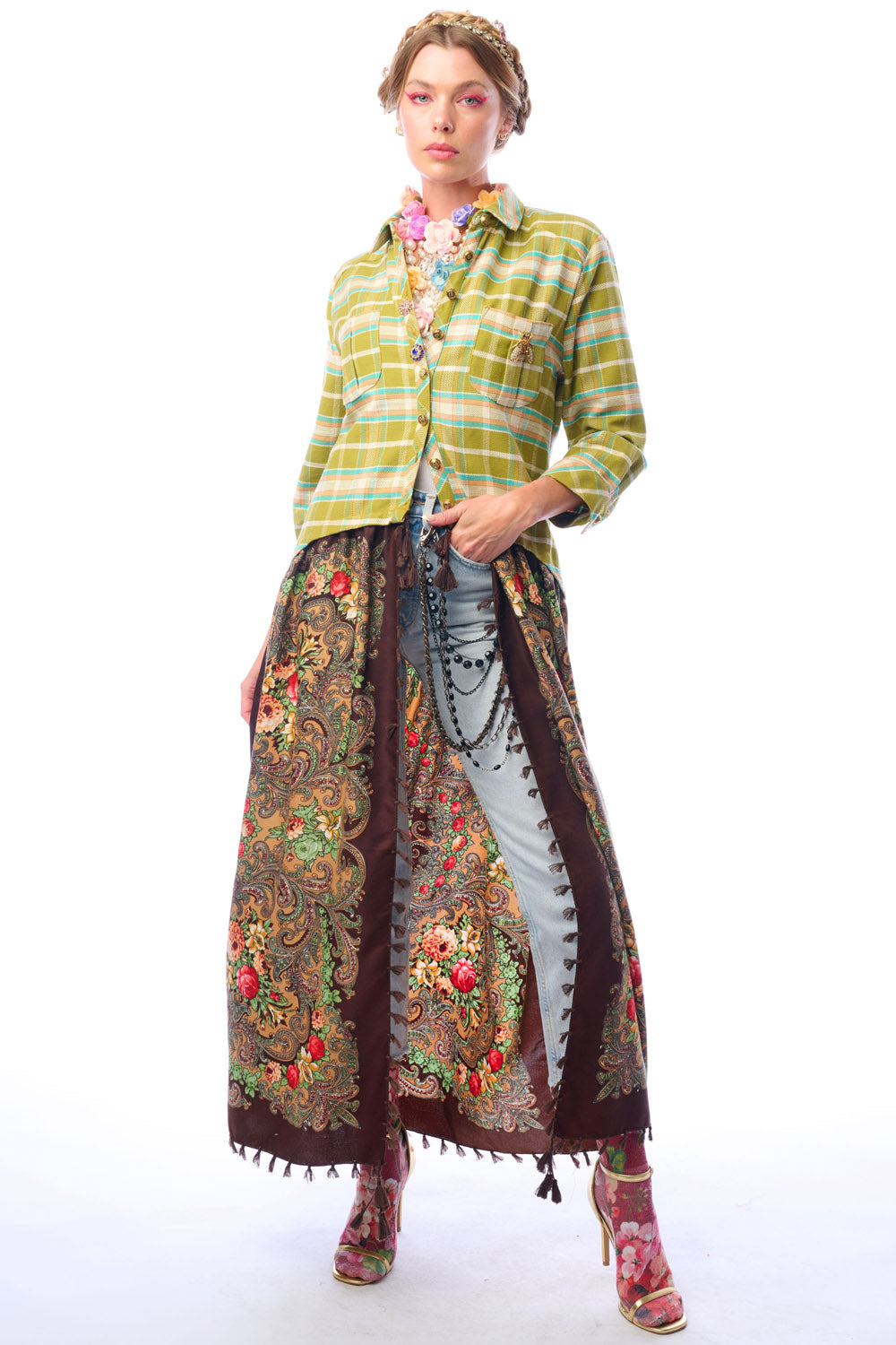 Beatrice Maxi Shirt in Olive