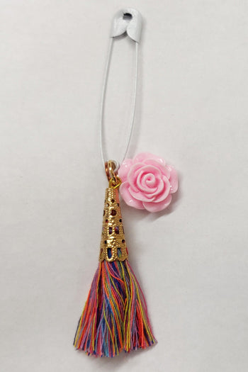 Tasseled Floral Pin