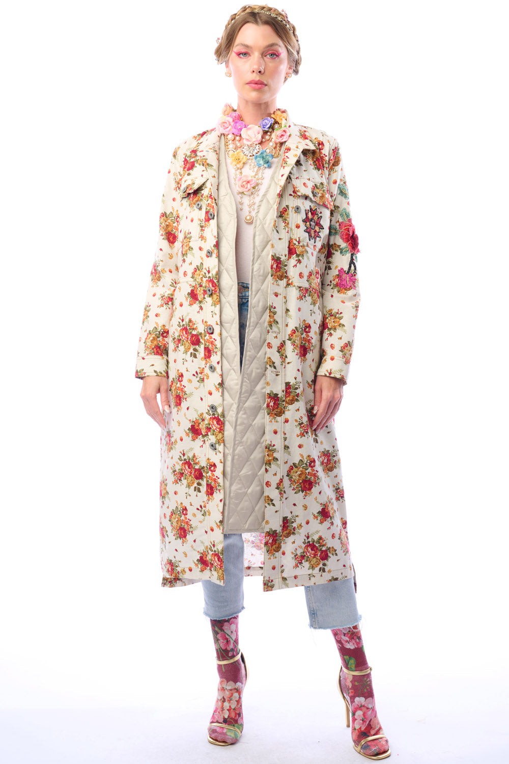 Cara Delvinge Coat in Ivory
