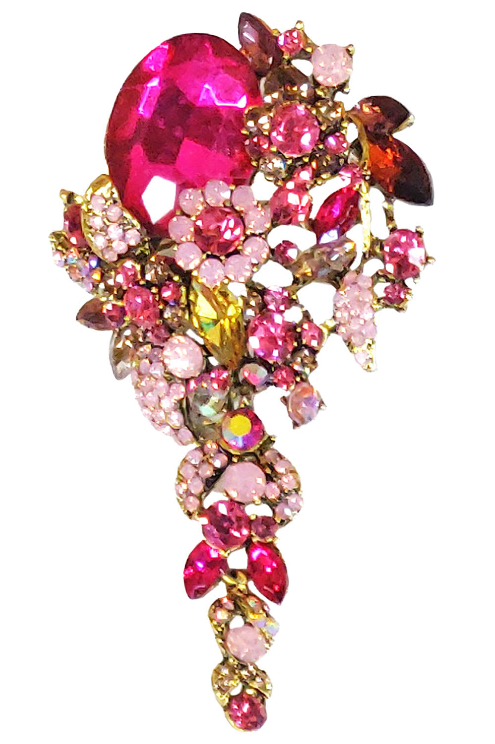 Jewel Floral Pin in Pink