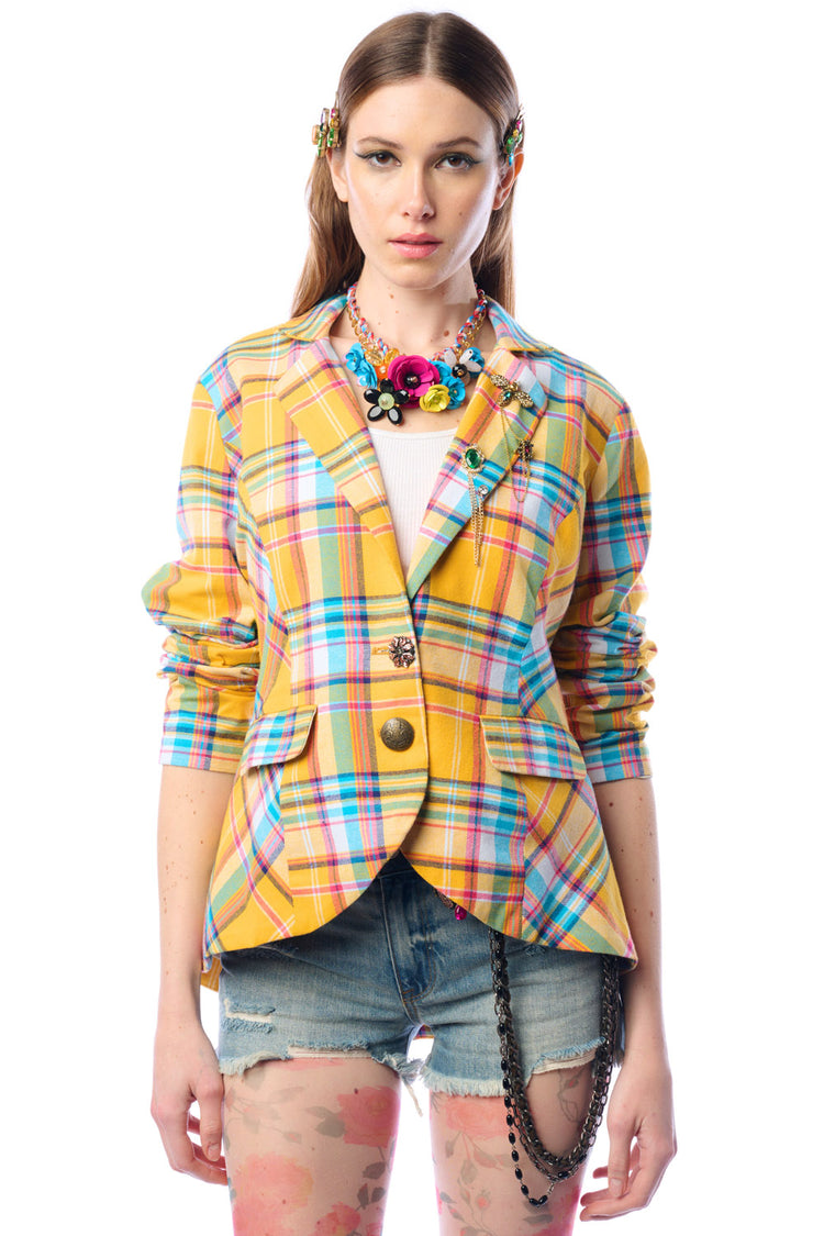 Dulce Plaid Blazer-II
