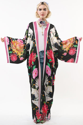 The Legend Of The Crane Maxi Kimono