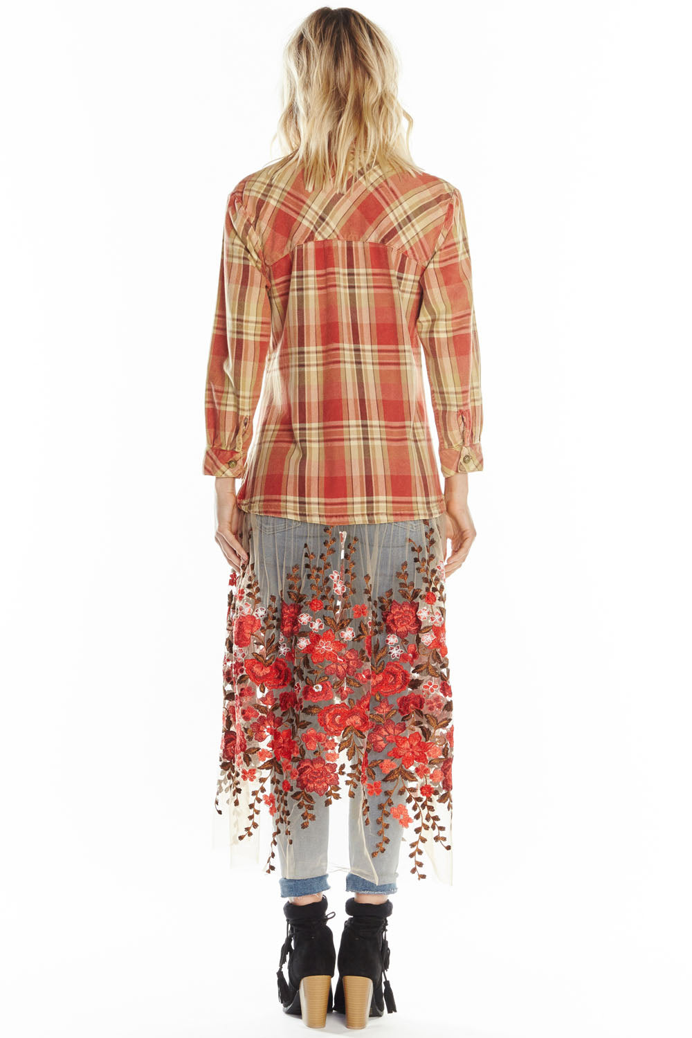 Anastasia Maxi Shirt in  Vintage Red