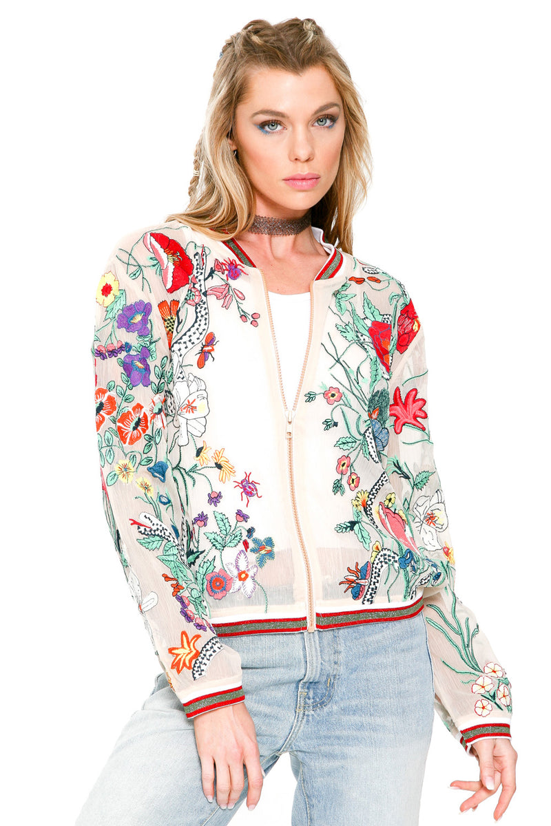 Bellezza Embroidered Ivory Jacket