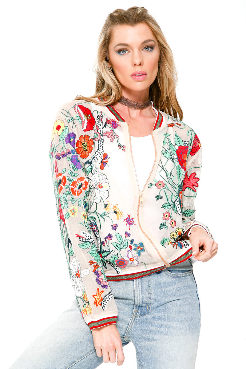 Bellezza Embroidered Ivory Jacket