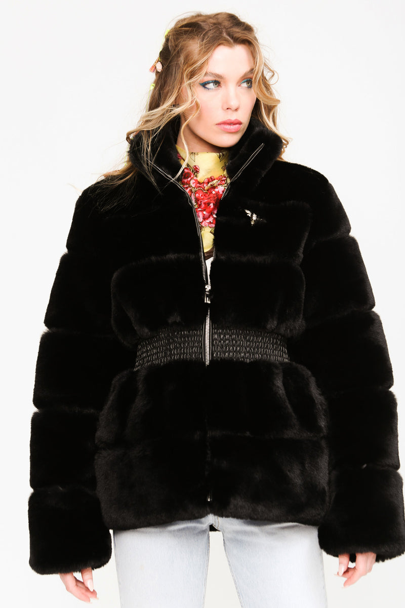 Aratta Leopard Fur Coat